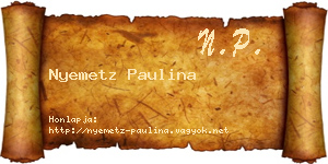 Nyemetz Paulina névjegykártya